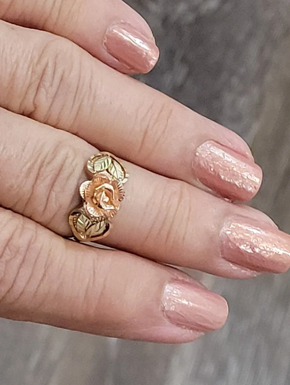 10k Solid Gold Tri Color Rose Ring